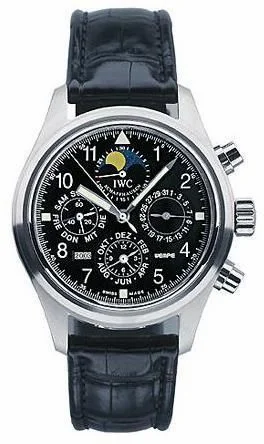 IWC Pilot's Watch Chronograph Perpetual Calendar Stainless Steel / Black / Wempe IW3757-01 (3757-01, IW375701)
